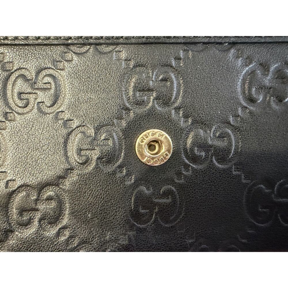 Gucci Guccissima Leather Wallet Black Gold GG Logo + COA & Box - Picture 9 of 9